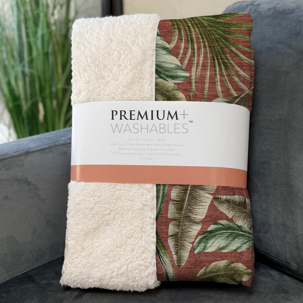 Premium Machine Washable ASB196 Spice 50" x 70" Sherpa Throw Blanket. Picture 3