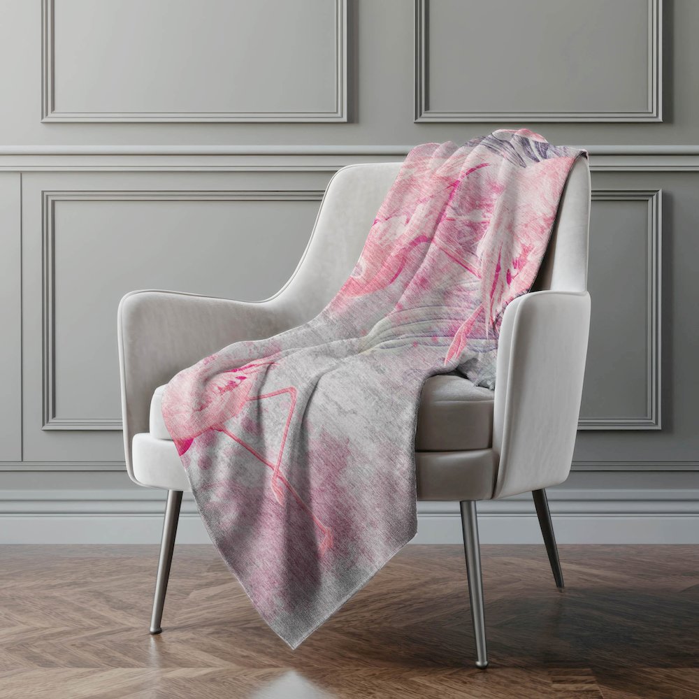 Premium Machine Washable ASB197 Pink 50" x 70" Sherpa Throw Blanket. Picture 5