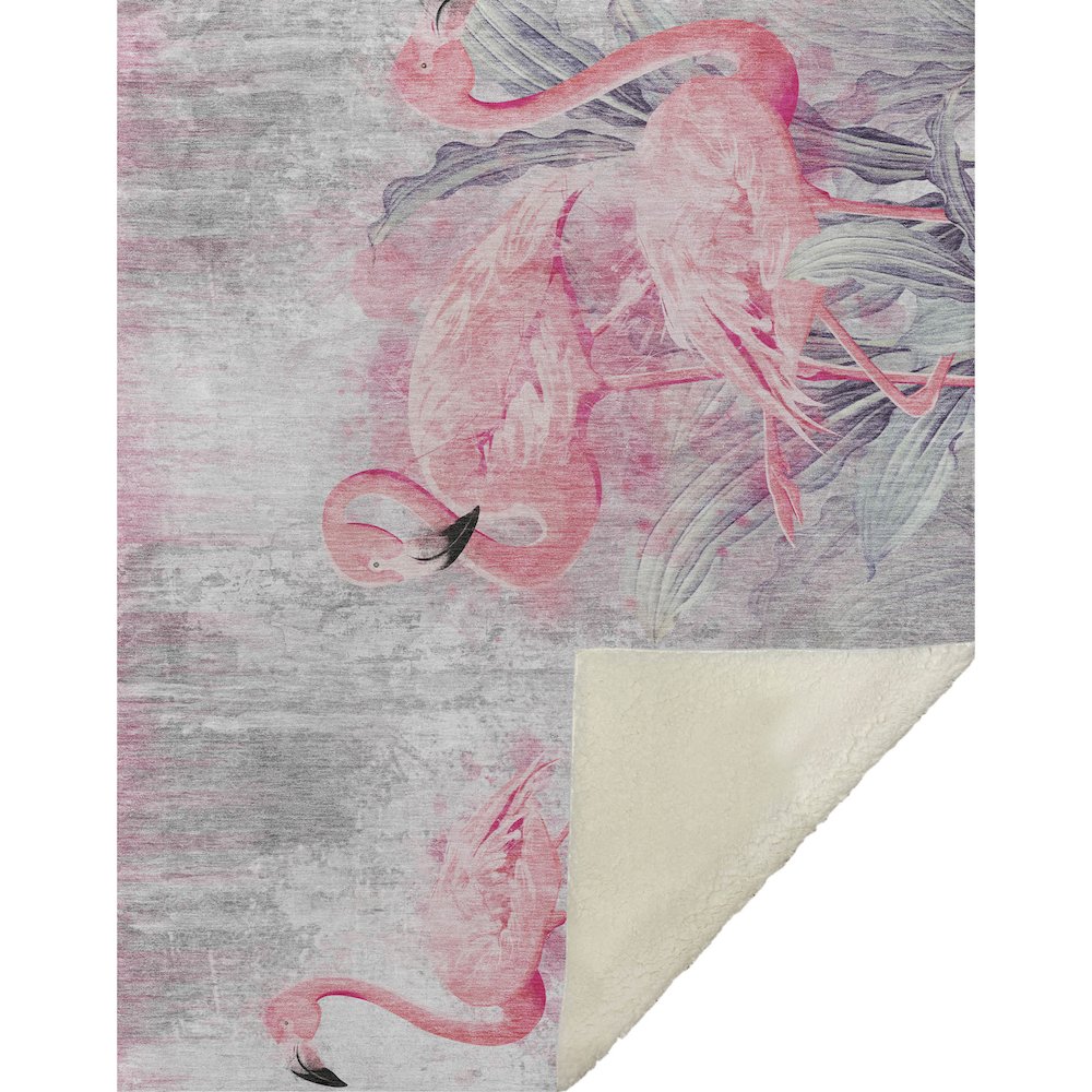 Premium Machine Washable ASB197 Pink 50" x 70" Sherpa Throw Blanket. Picture 1