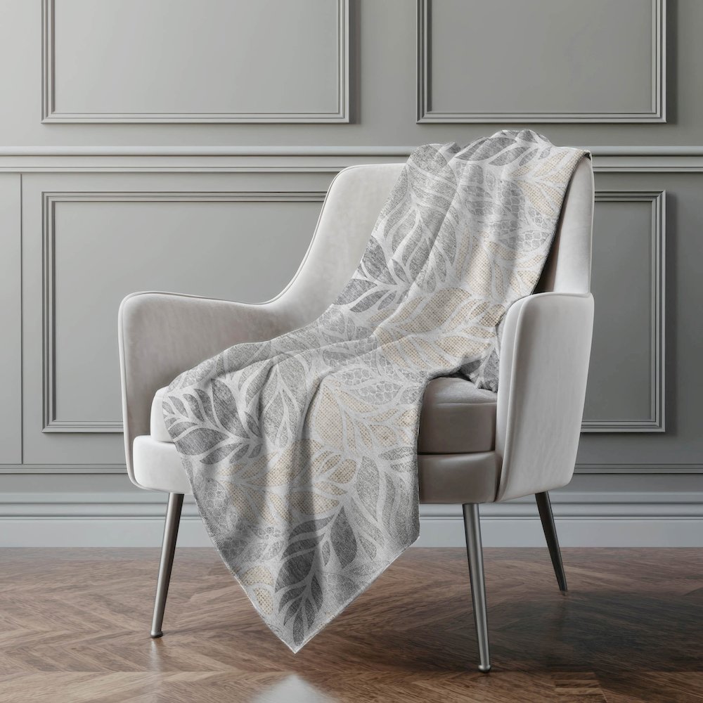 Premium Machine Washable ASB198 Fog 50" x 70" Sherpa Throw Blanket. Picture 5