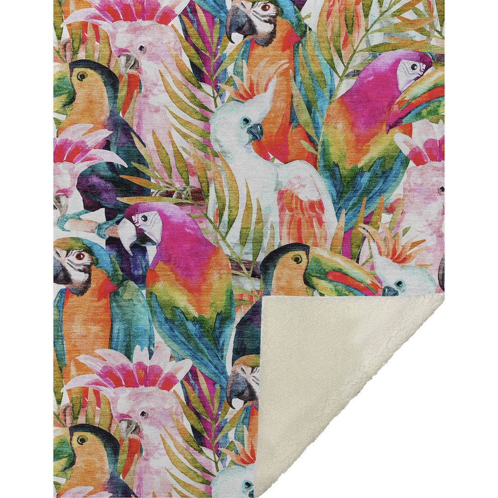 Premium Machine Washable ASB200 Multi 50" x 70" Sherpa Throw Blanket. Picture 1