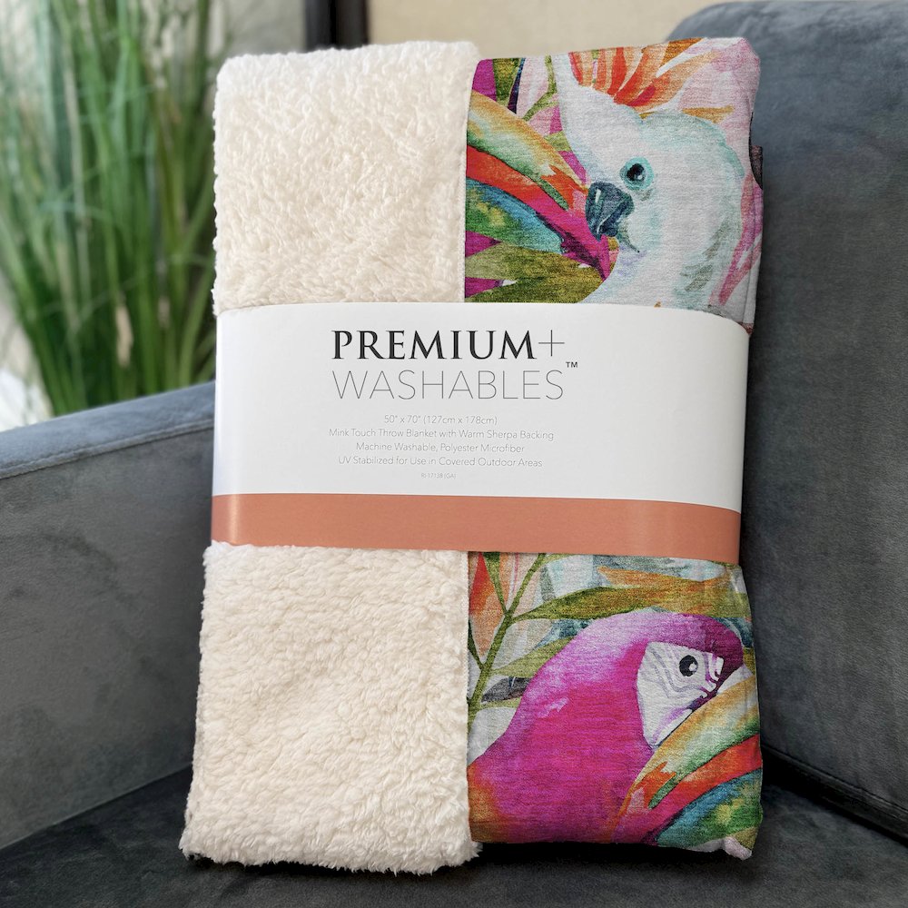 Premium Machine Washable ASB200 Multi 50" x 70" Sherpa Throw Blanket. Picture 3