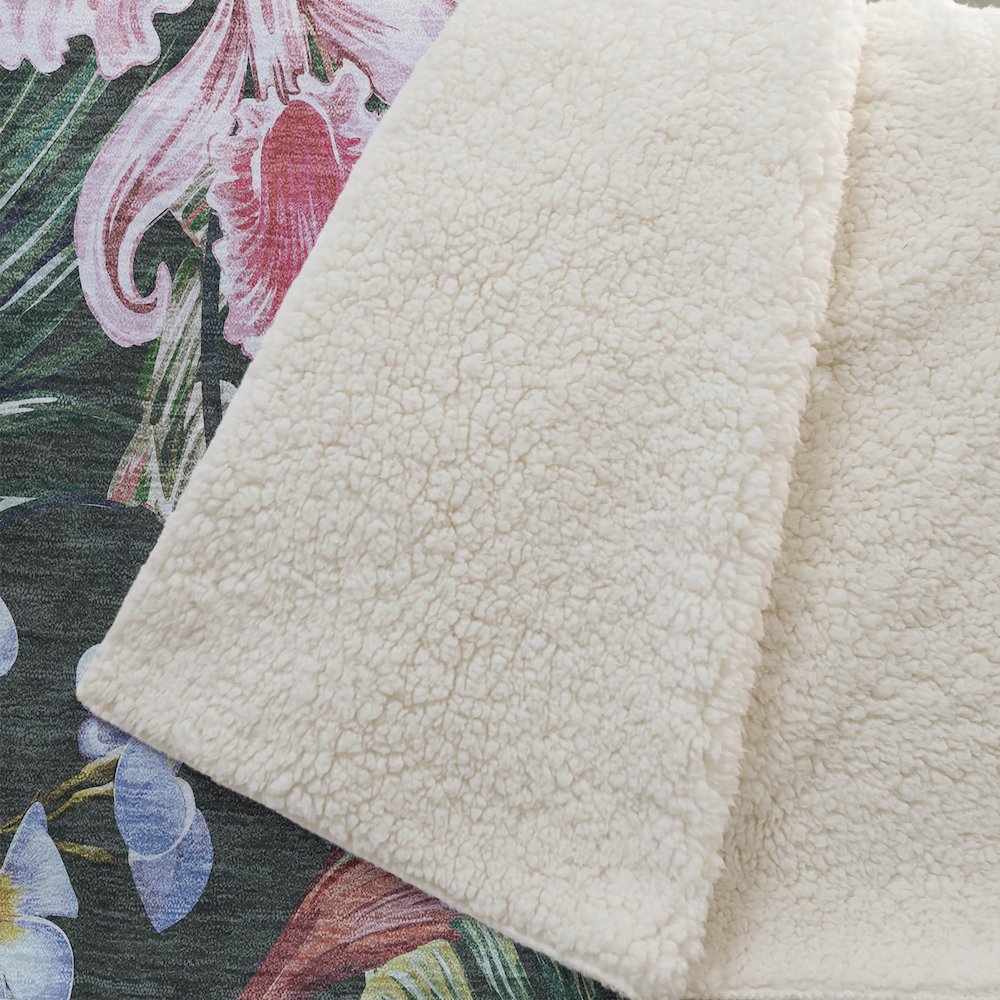 Premium Machine Washable ASB201 Midnight 50" x 70" Sherpa Throw Blanket. Picture 2