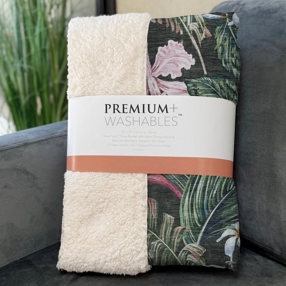 Premium Machine Washable ASB201 Midnight 50" x 70" Sherpa Throw Blanket. Picture 3