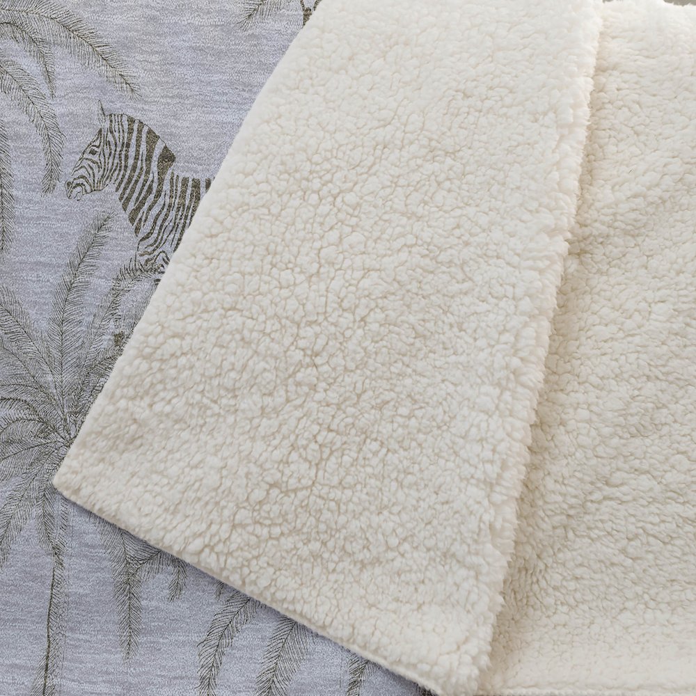 Premium Machine Washable ASB202 Fog 50" x 70" Sherpa Throw Blanket. Picture 2