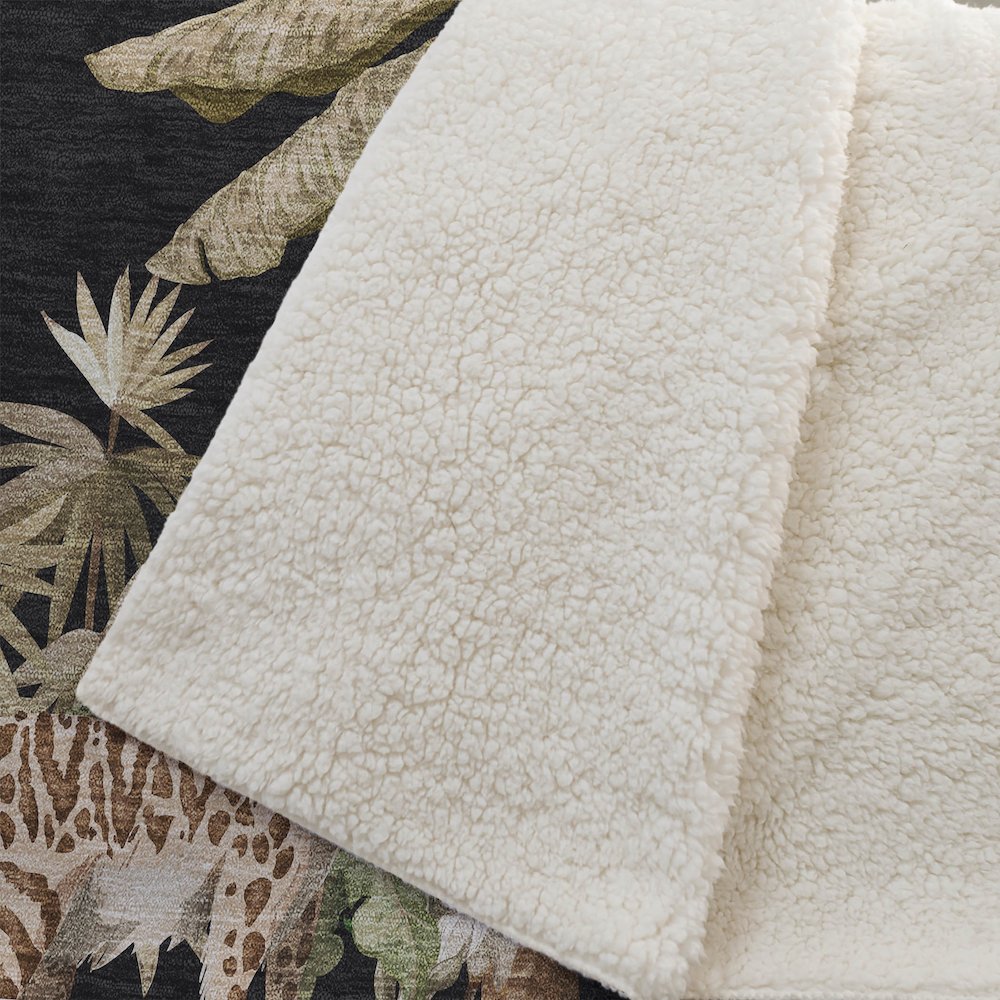 Premium Machine Washable ASB203 Midnight 50" x 70" Sherpa Throw Blanket. Picture 2