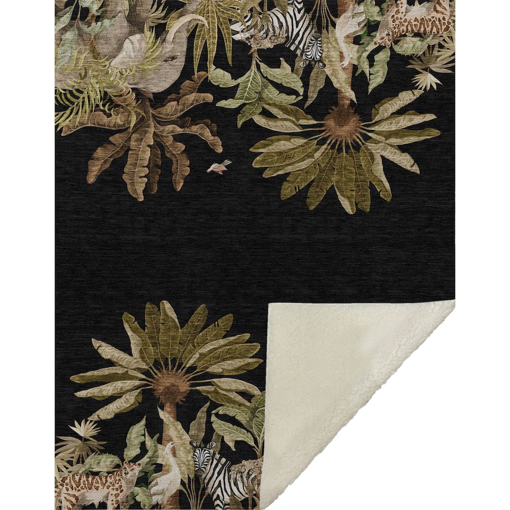 Premium Machine Washable ASB203 Midnight 50" x 70" Sherpa Throw Blanket. Picture 1