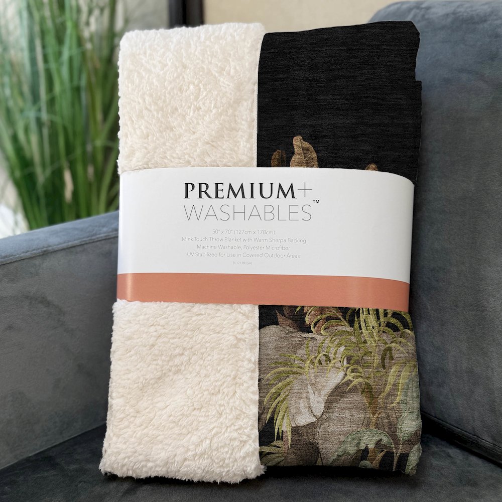 Premium Machine Washable ASB203 Midnight 50" x 70" Sherpa Throw Blanket. Picture 3