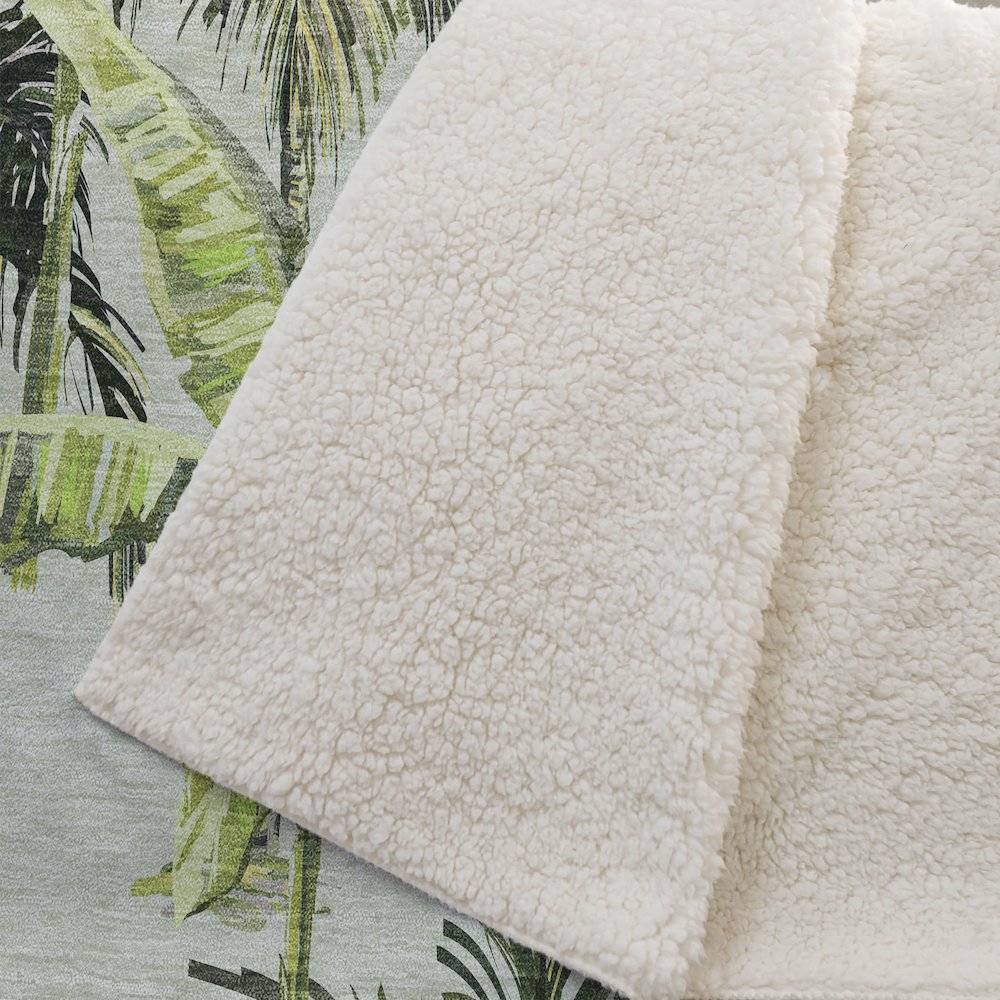 Premium Machine Washable ASB205 Green 50" x 70" Sherpa Throw Blanket. Picture 2