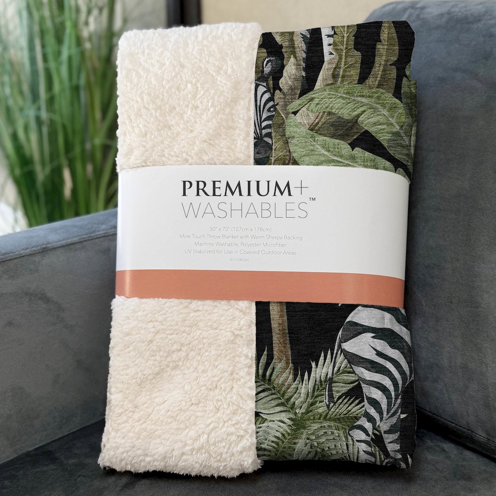 Premium Machine Washable ASB208 Midnight 50" x 70" Sherpa Throw Blanket. Picture 3