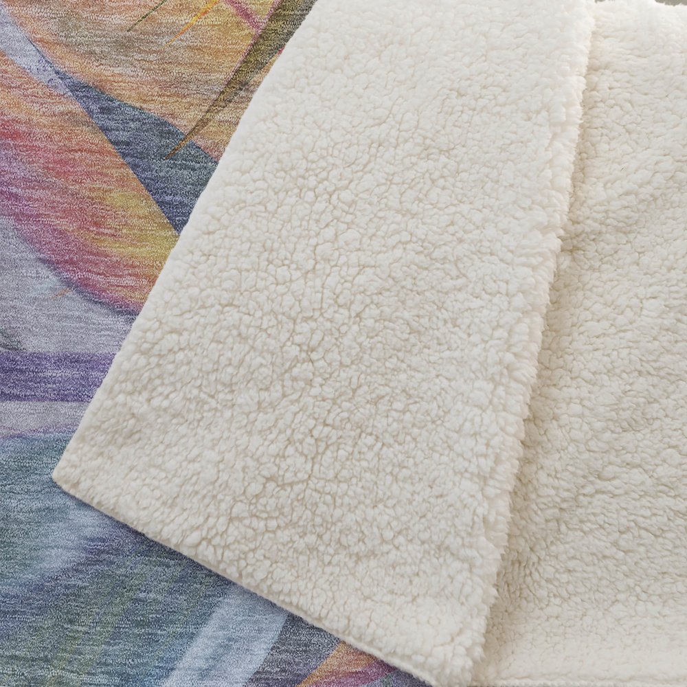 Premium Machine Washable ASB209 Multi 50" x 70" Sherpa Throw Blanket. Picture 2