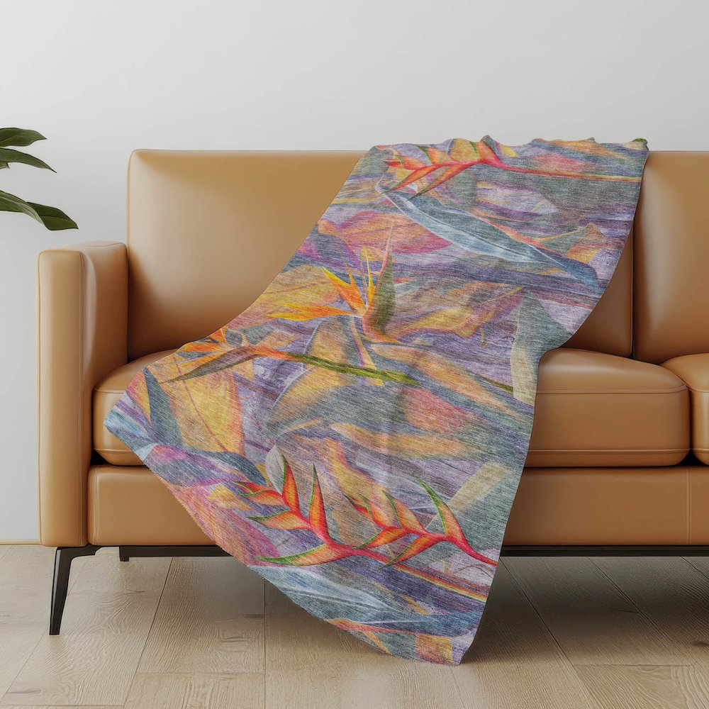 Premium Machine Washable ASB209 Multi 50" x 70" Sherpa Throw Blanket. Picture 4