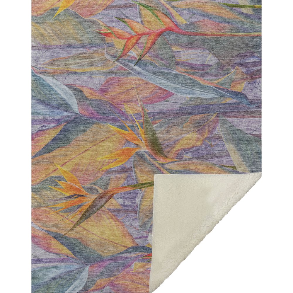 Premium Machine Washable ASB209 Multi 50" x 70" Sherpa Throw Blanket. Picture 1