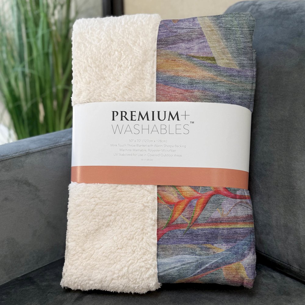 Premium Machine Washable ASB209 Multi 50" x 70" Sherpa Throw Blanket. Picture 3