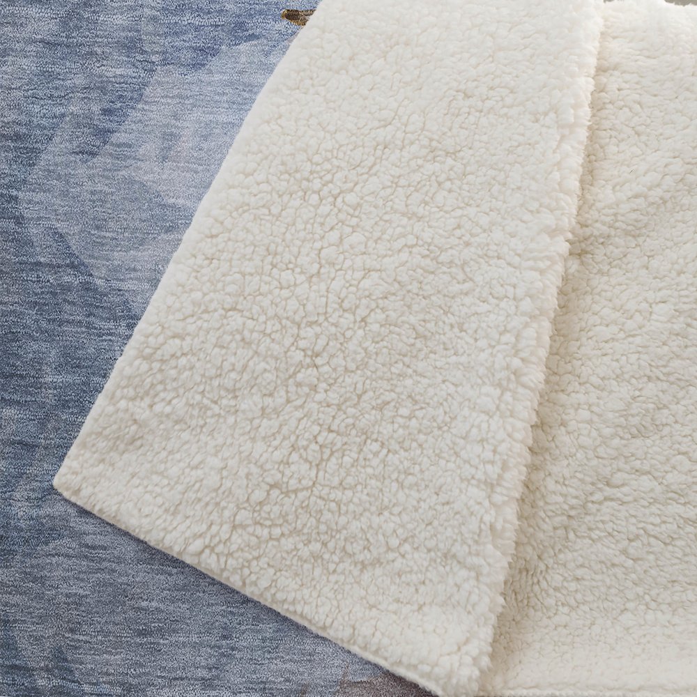 Premium Machine Washable ASB212 Blue 50" x 70" Sherpa Throw Blanket. Picture 2