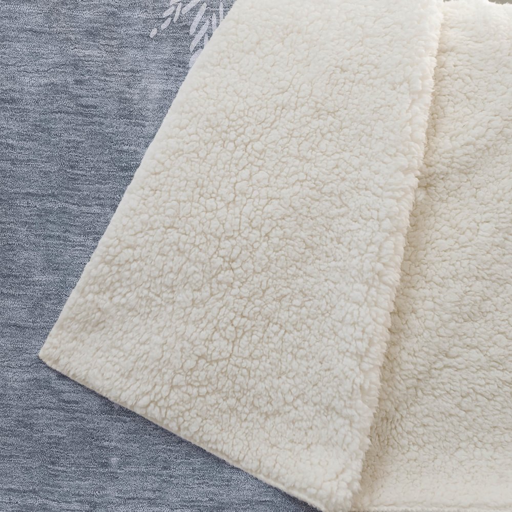Premium Machine Washable ASB213 Ash 50" x 70" Sherpa Throw Blanket. Picture 2