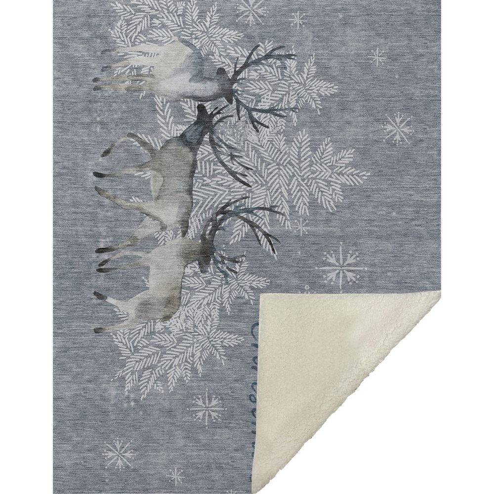 Premium Machine Washable ASB213 Ash 50" x 70" Sherpa Throw Blanket. Picture 1