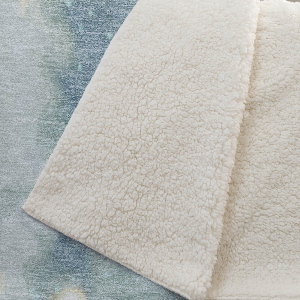 Premium Machine Washable ASB214 Blue 50" x 70" Sherpa Throw Blanket. Picture 2