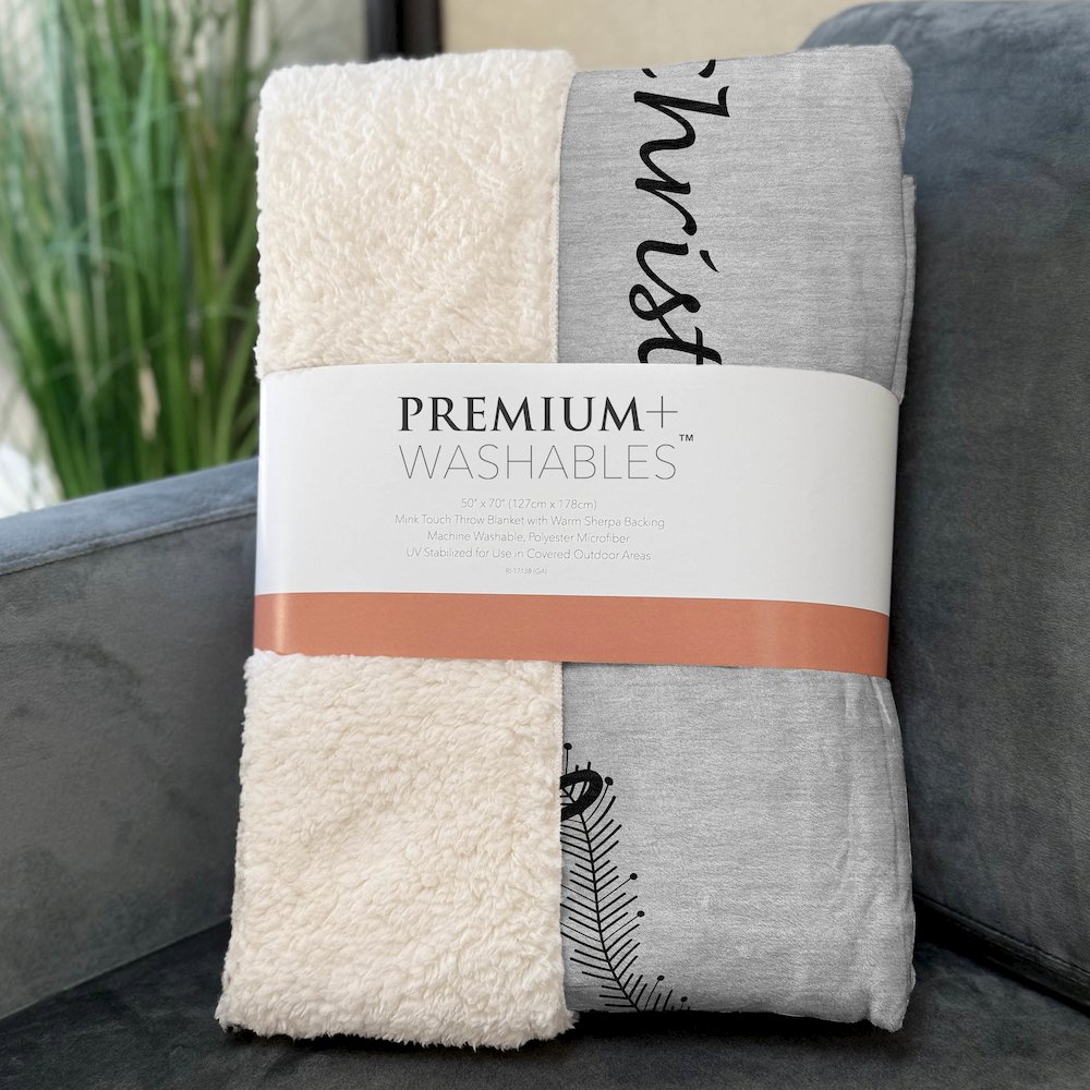Premium Machine Washable ASB216 Gray 50" x 70" Sherpa Throw Blanket. Picture 3