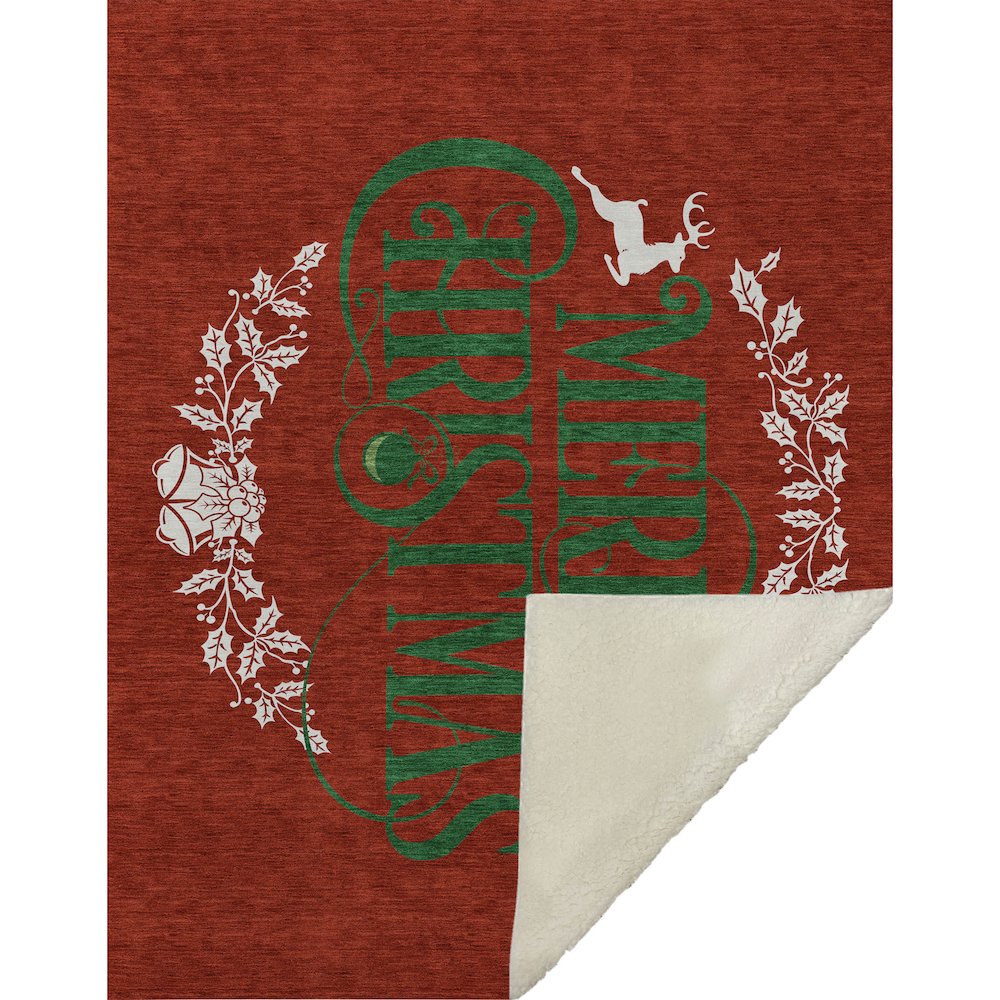 Premium Machine Washable ASB217 Ruby 50" x 70" Sherpa Throw Blanket. Picture 1
