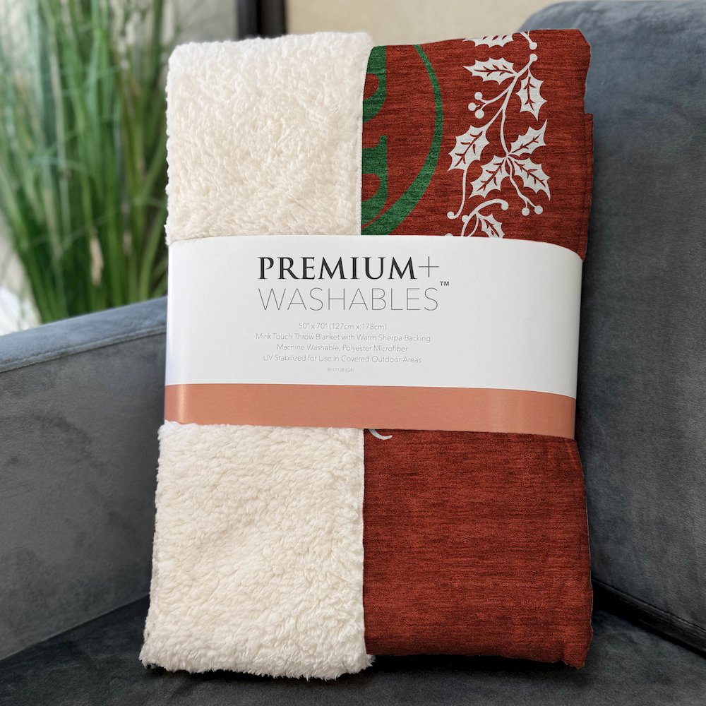 Premium Machine Washable ASB217 Ruby 50" x 70" Sherpa Throw Blanket. Picture 3