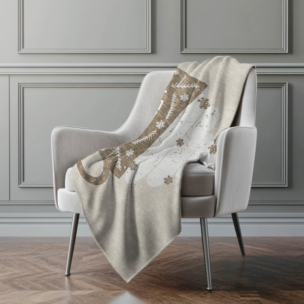 Premium Machine Washable ASB218 Latte 50" x 70" Sherpa Throw Blanket. Picture 5