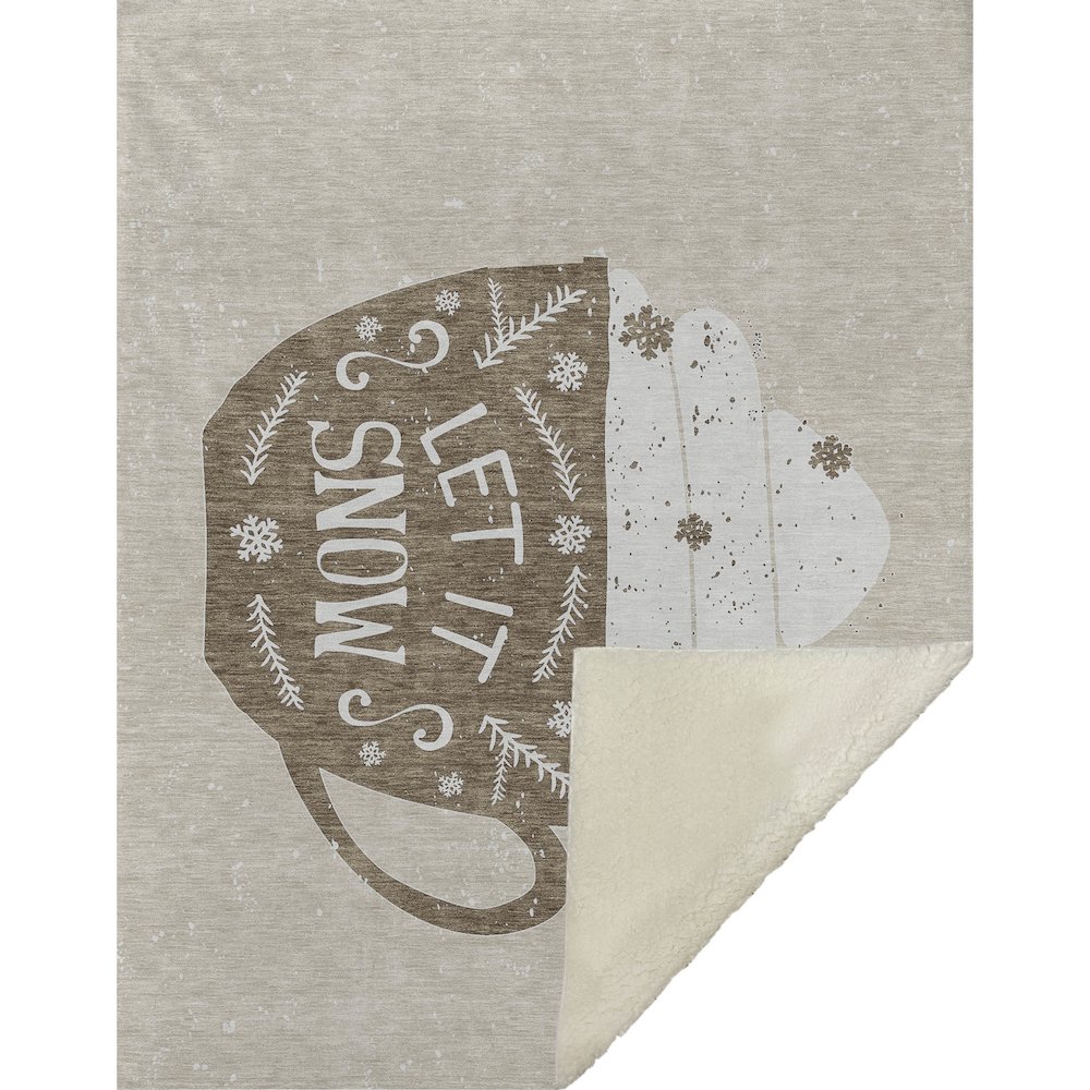 Premium Machine Washable ASB218 Latte 50" x 70" Sherpa Throw Blanket. Picture 1