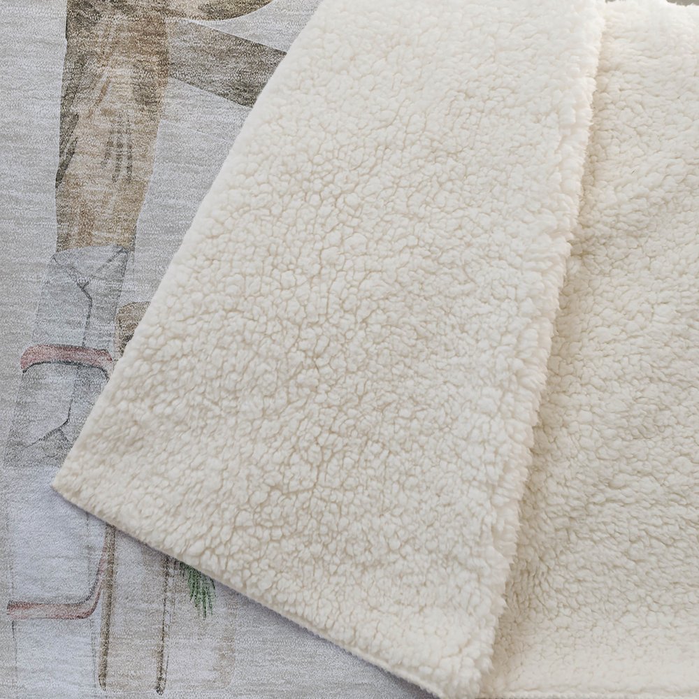 Premium Machine Washable ASB219 Taupe 50" x 70" Sherpa Throw Blanket. Picture 2