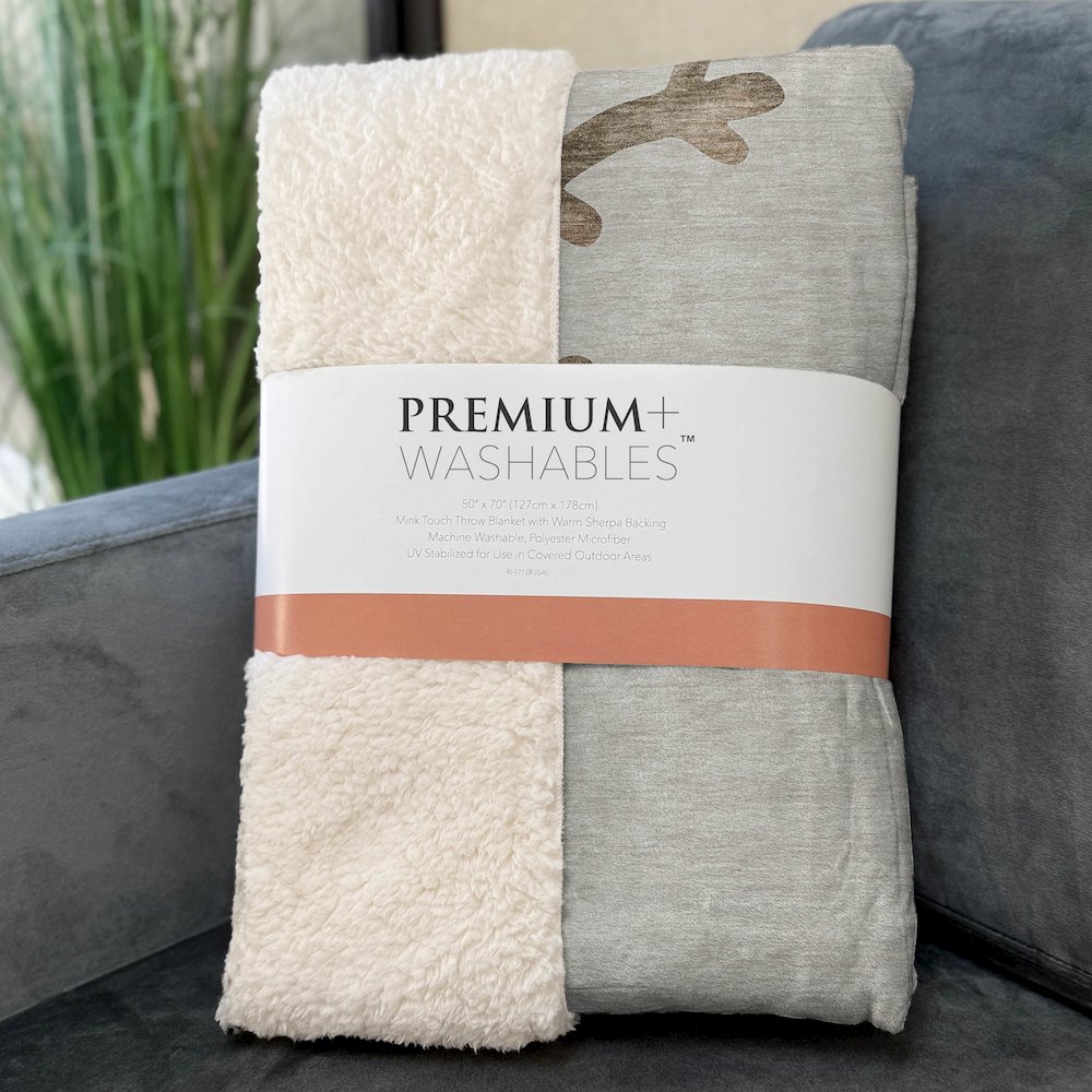 Premium Machine Washable ASB219 Taupe 50" x 70" Sherpa Throw Blanket. Picture 3