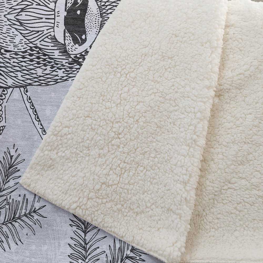 Premium Machine Washable ASB221 Gray 50" x 70" Sherpa Throw Blanket. Picture 2