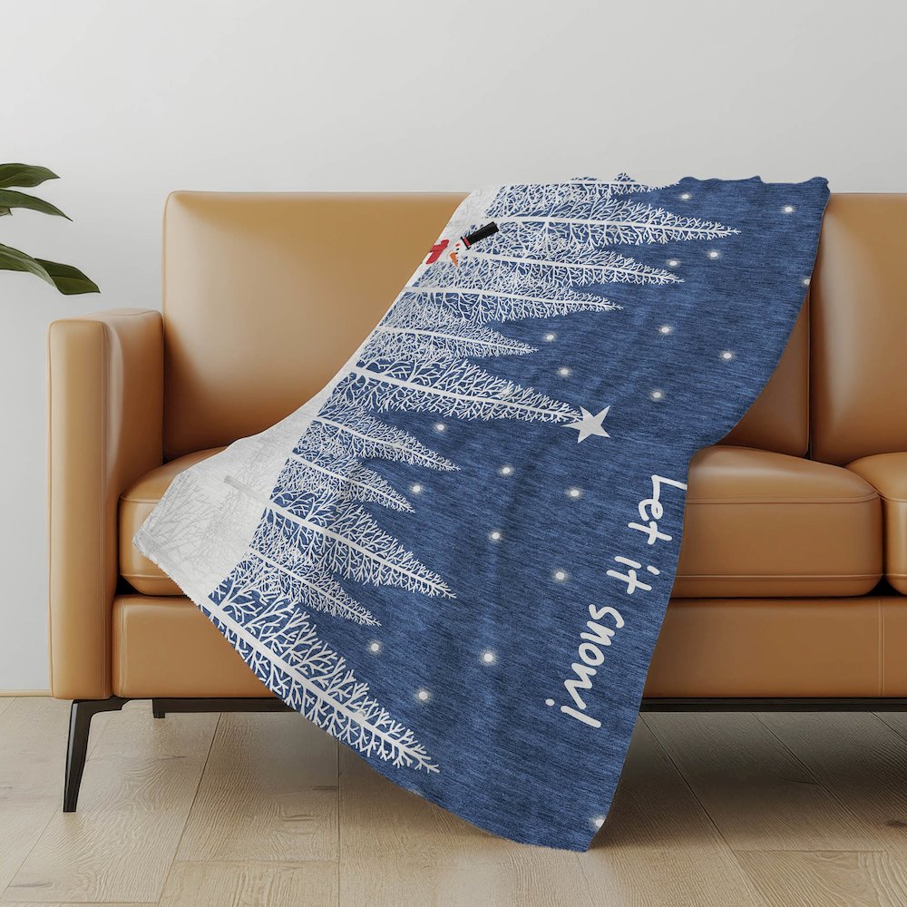 Premium Machine Washable ASB223 Blue 50" x 70" Sherpa Throw Blanket. Picture 4