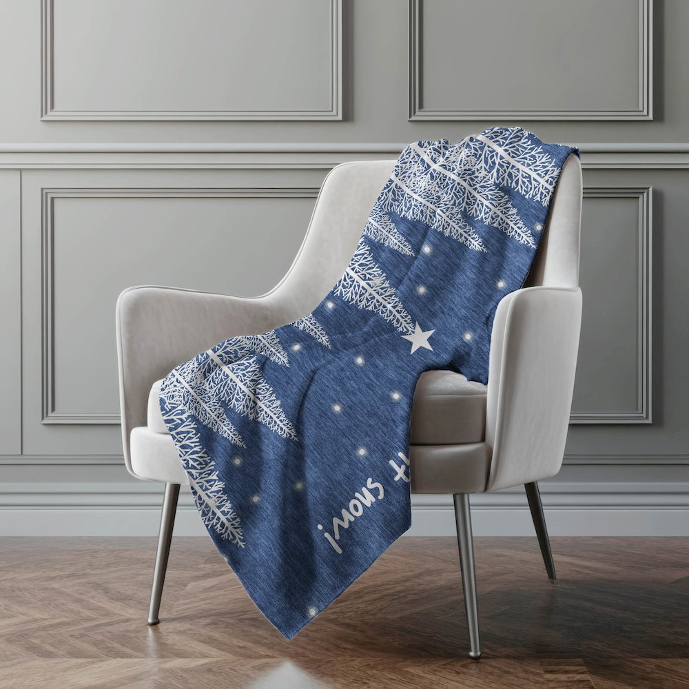 Premium Machine Washable ASB223 Blue 50" x 70" Sherpa Throw Blanket. Picture 5