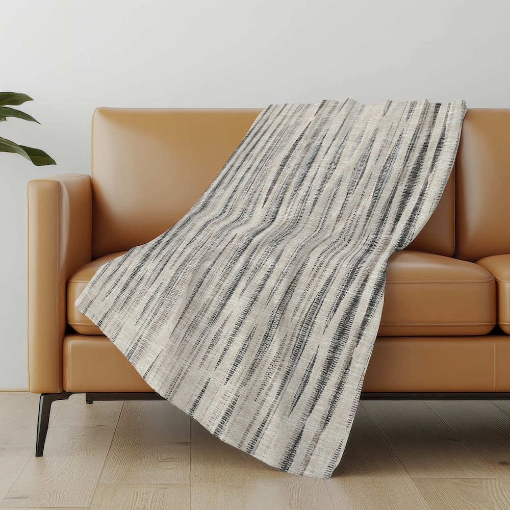 Premium Machine Washable ASB31 Beige 50" x 70" Sherpa Throw Blanket. Picture 4