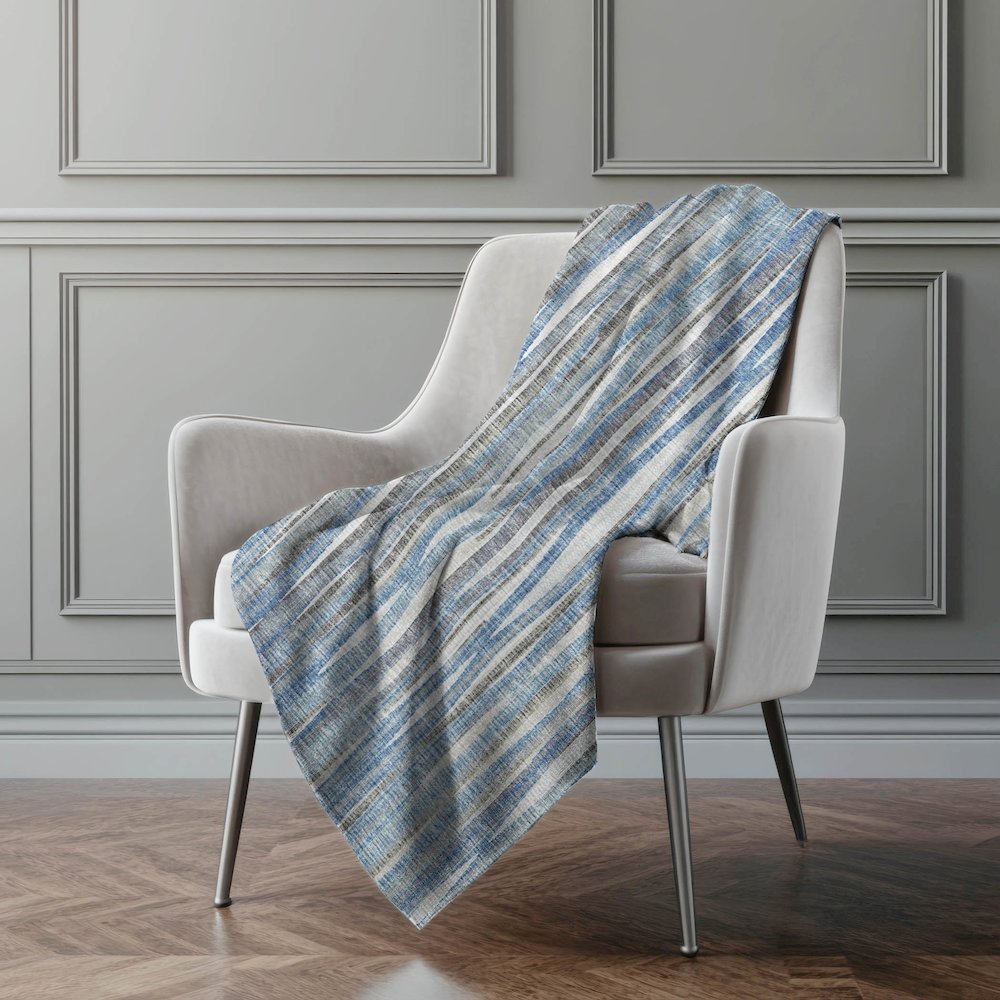 Premium Machine Washable ASB31 Blue 50" x 70" Sherpa Throw Blanket. Picture 5
