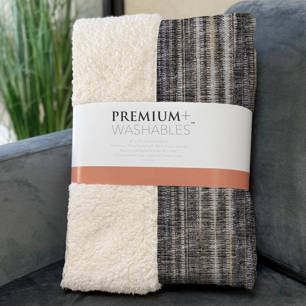 Premium Machine Washable ASB31 Brown 50" x 70" Sherpa Throw Blanket. Picture 3