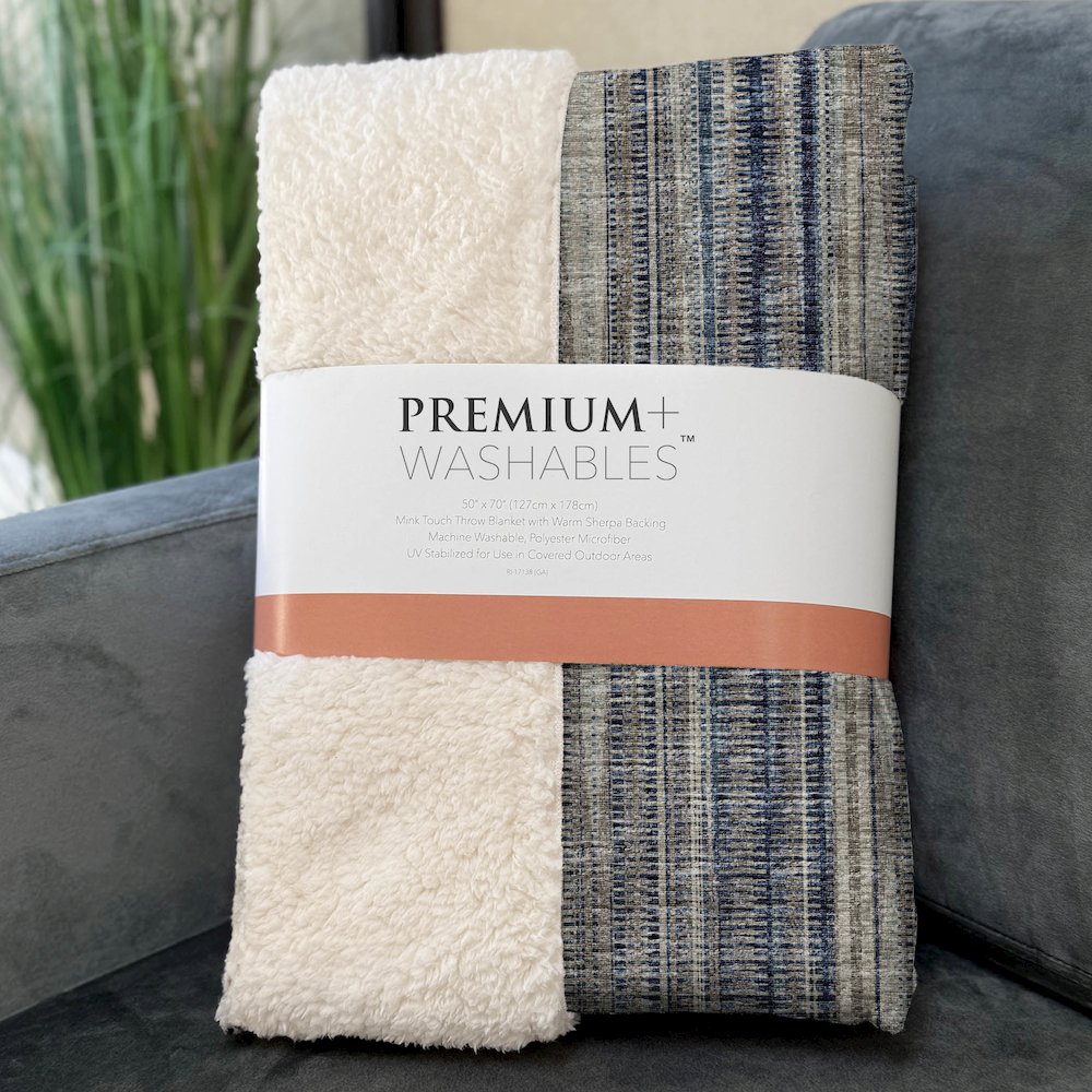 Premium Machine Washable ASB31 Earth 50" x 70" Sherpa Throw Blanket. Picture 3