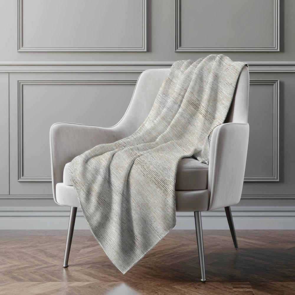Premium Machine Washable ASB32 Beige 50" x 70" Sherpa Throw Blanket. Picture 5