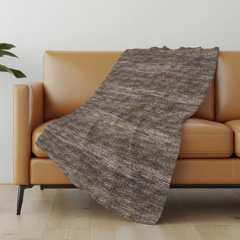 Premium Machine Washable ASB32 Brown 50" x 70" Sherpa Throw Blanket. Picture 4