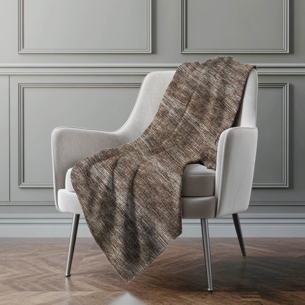 Premium Machine Washable ASB32 Brown 50" x 70" Sherpa Throw Blanket. Picture 5
