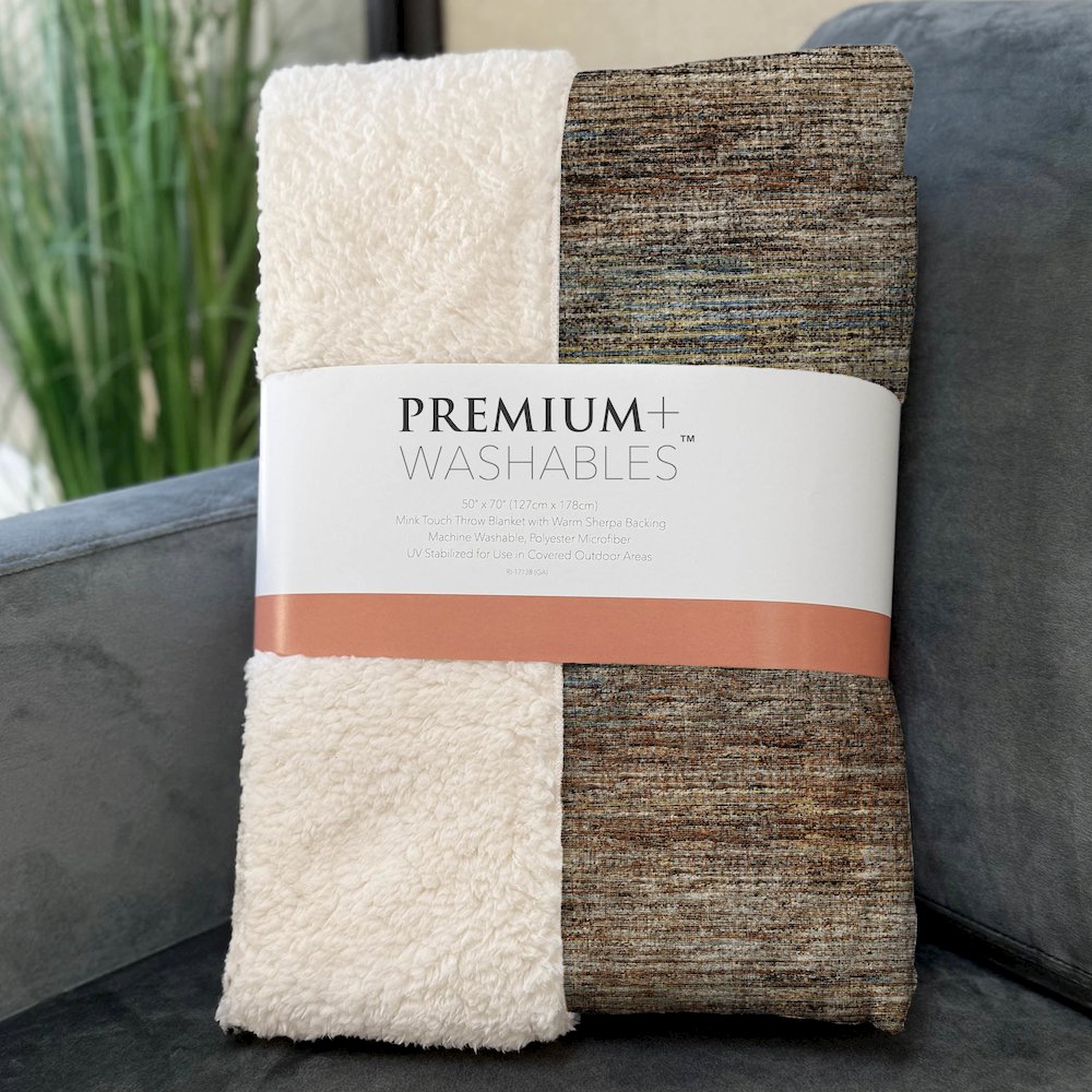 Premium Machine Washable ASB32 Canyon 50" x 70" Sherpa Throw Blanket. Picture 3