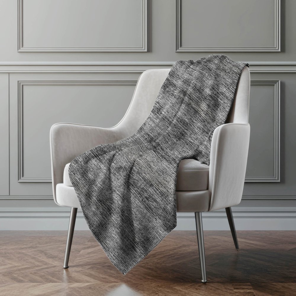 Premium Machine Washable ASB32 Gray 50" x 70" Sherpa Throw Blanket. Picture 5