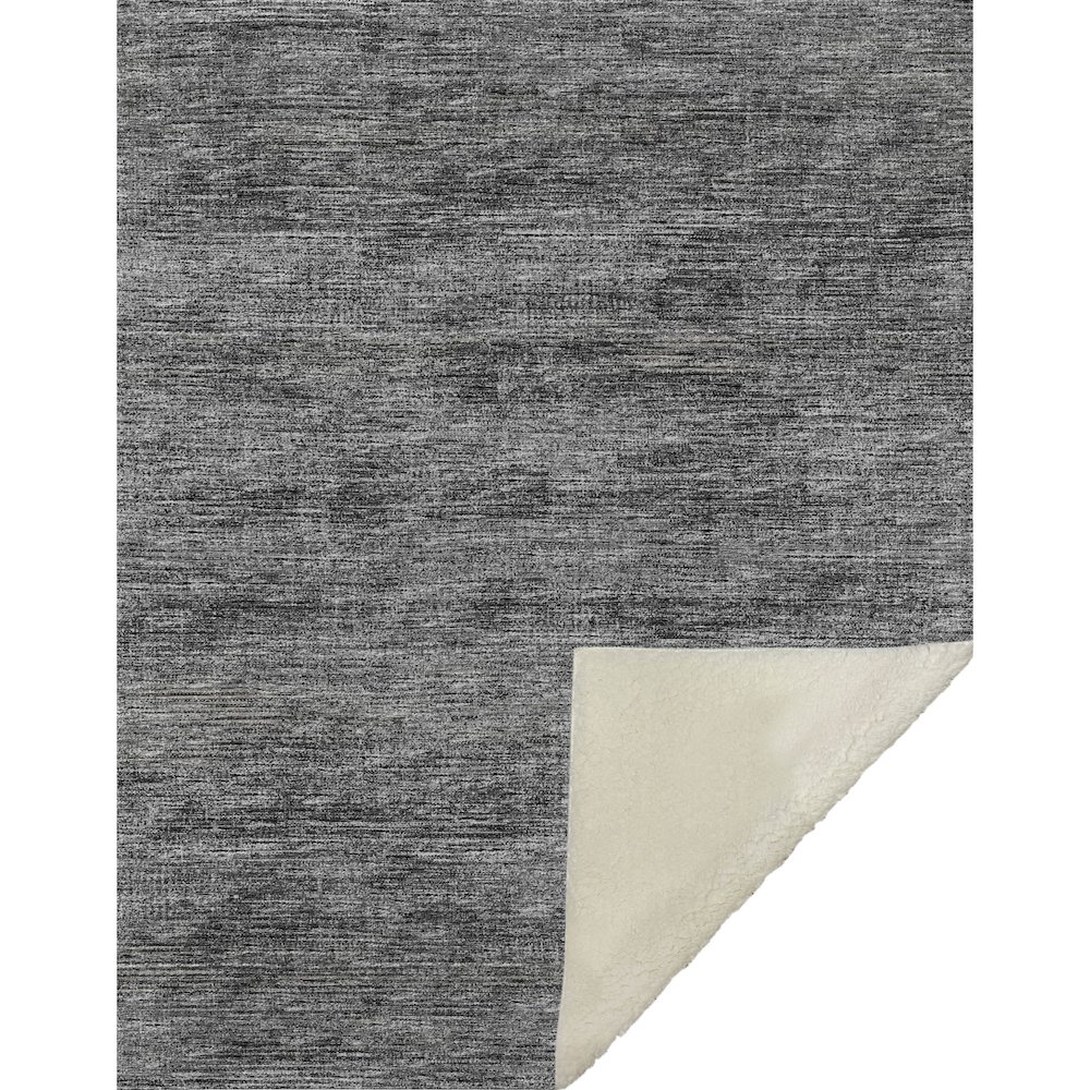 Premium Machine Washable ASB32 Gray 50" x 70" Sherpa Throw Blanket. Picture 1