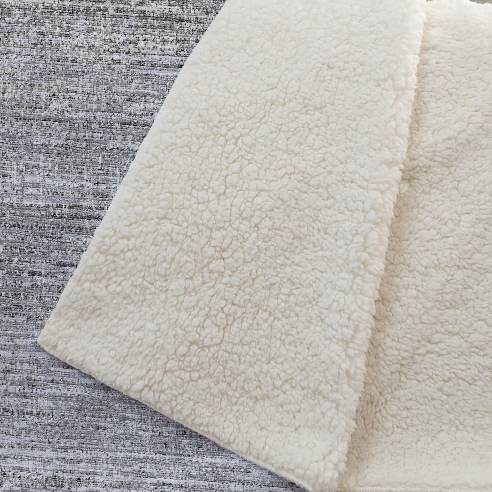 Premium Machine Washable ASB32 Silver 50" x 70" Sherpa Throw Blanket. Picture 2