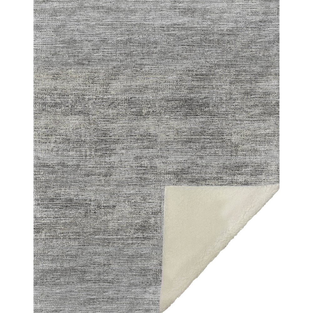 Premium Machine Washable ASB32 Silver 50" x 70" Sherpa Throw Blanket. Picture 1
