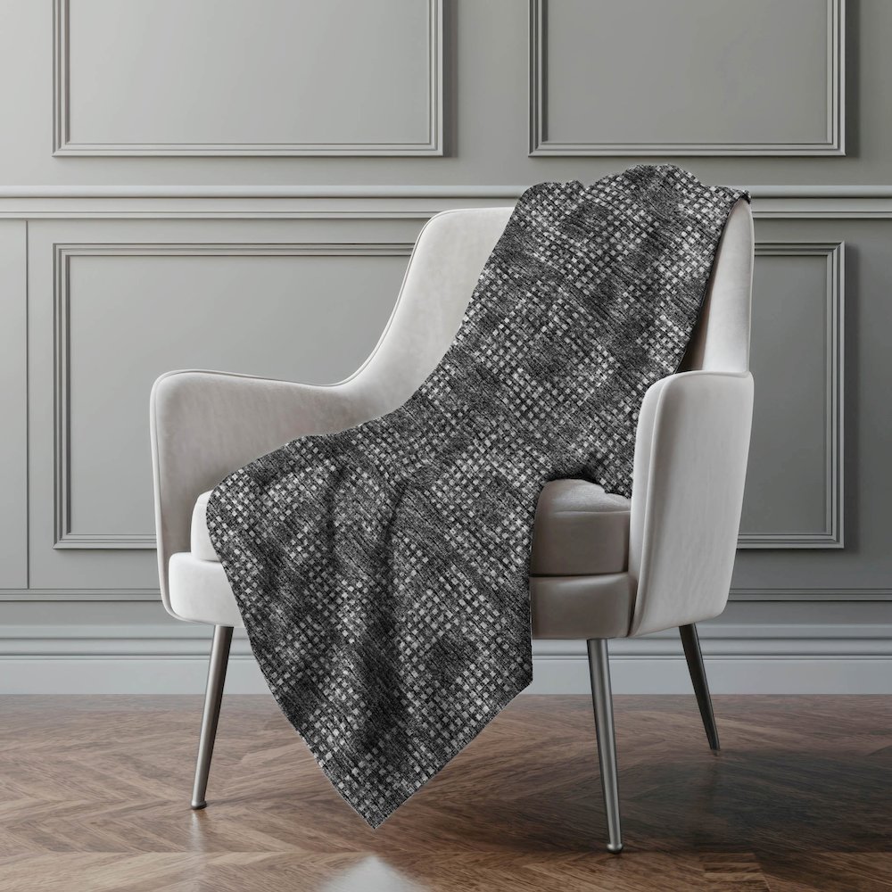 Premium Machine Washable ASB33 Black 50" x 70" Sherpa Throw Blanket. Picture 5