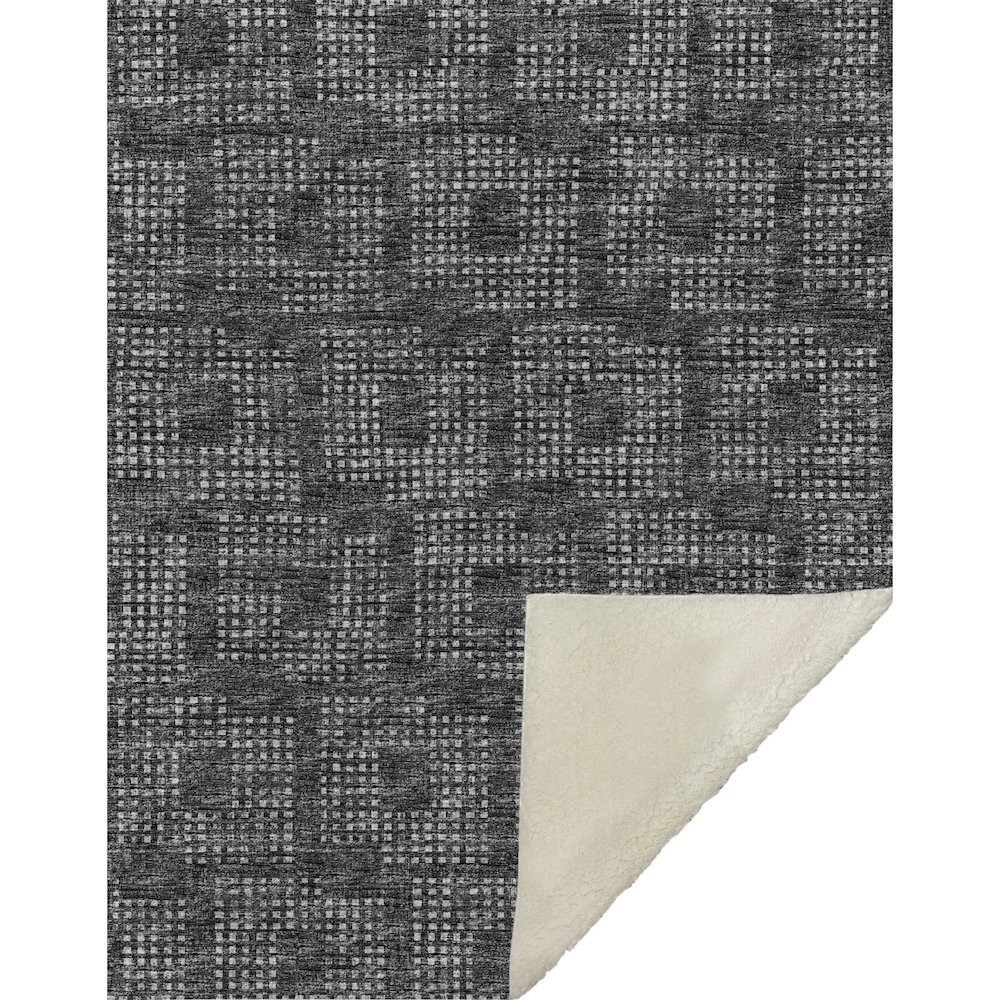Premium Machine Washable ASB33 Black 50" x 70" Sherpa Throw Blanket. Picture 1