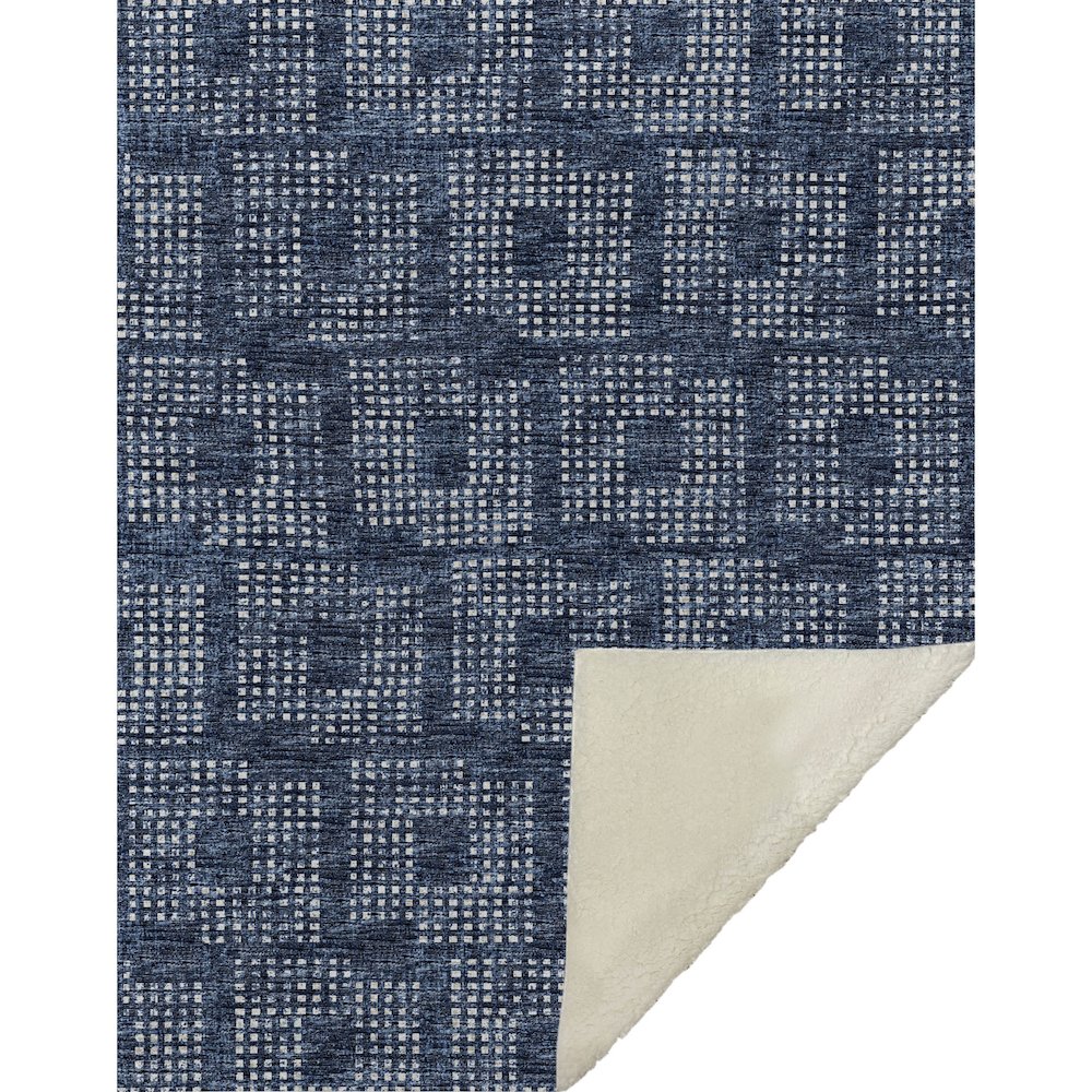 Premium Machine Washable ASB33 Blue 50" x 70" Sherpa Throw Blanket. Picture 1