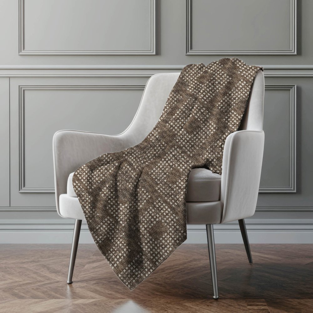 Premium Machine Washable ASB33 Brown 50" x 70" Sherpa Throw Blanket. Picture 5