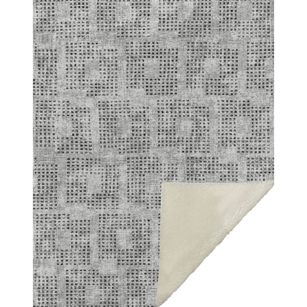 Premium Machine Washable ASB33 Gray 50" x 70" Sherpa Throw Blanket. Picture 1