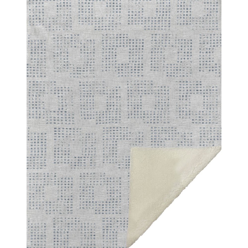 Premium Machine Washable ASB33 Silver 50" x 70" Sherpa Throw Blanket. Picture 1